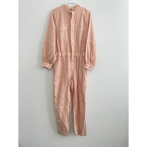 Old Navy Pants - Old Navy Utility Coverall Jumpsuit Womens Peach XL Denim Straight Leg Pockets